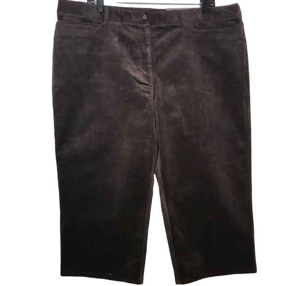 Women's GEORGE DESIGNS Brown Corduroy Capri Pants Size 18 - Picture 1 of 8